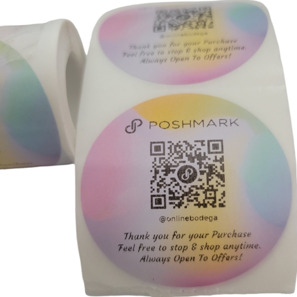 Thank you for your Purchase Poshmark QR Code Round Stickers 50ct 2inch Style 1 - Picture 8 of 8